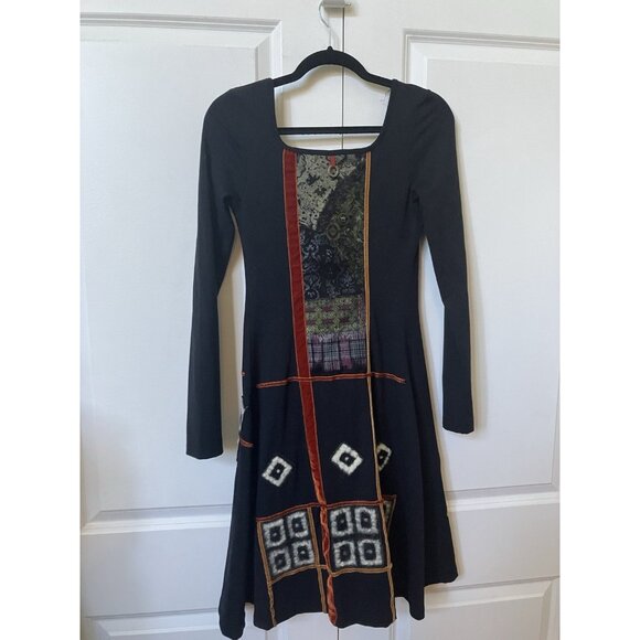 Save the Queen Dress Womens S Black Patchwork Velvet Whimsigoth Punk Rock - Picture 7 of 13